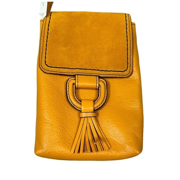 Fossil Bobbie Multicolor SLG1383721 Leather Phone Crossbody Purse Mustard Gold - Picture 1 of 10